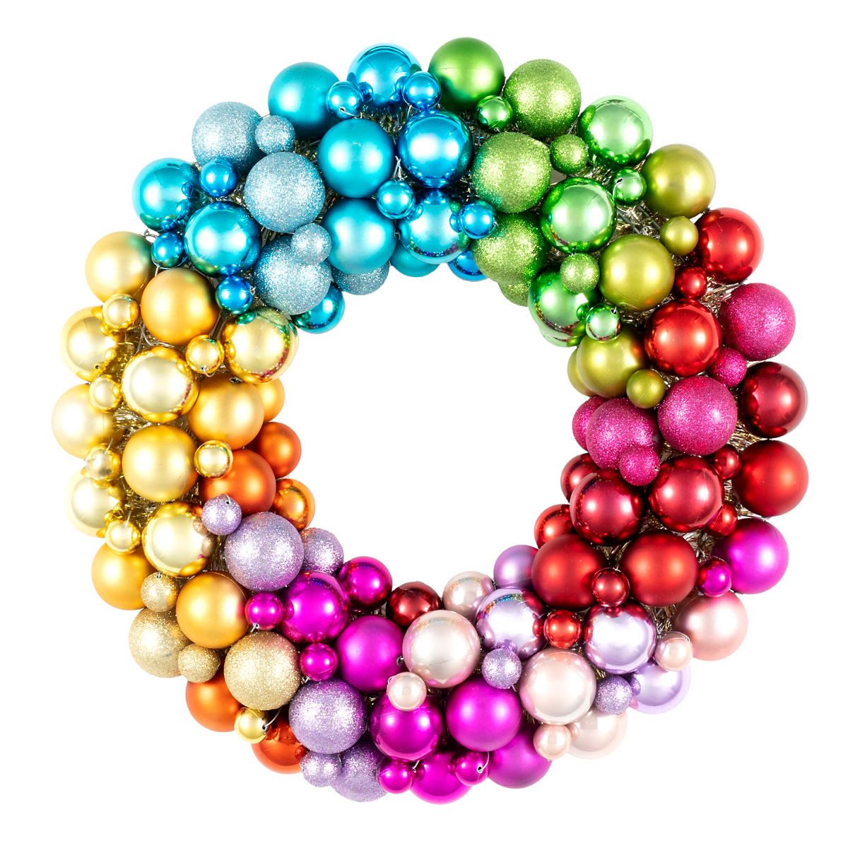 Rainbow Ball Wreath | Furniture | Annie Selke