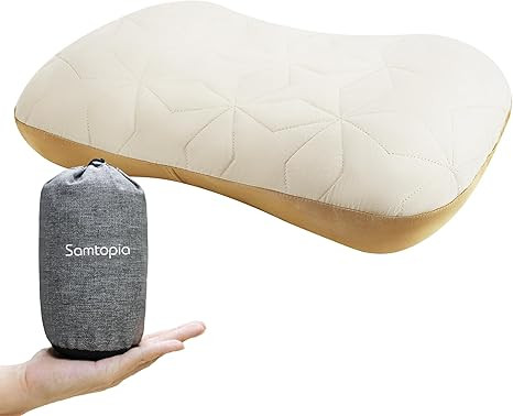 Inflatable Camping Travel Pillow, Lightweight Backpacking & Hiking Pillow with Removable Cover, W... | Amazon (US)