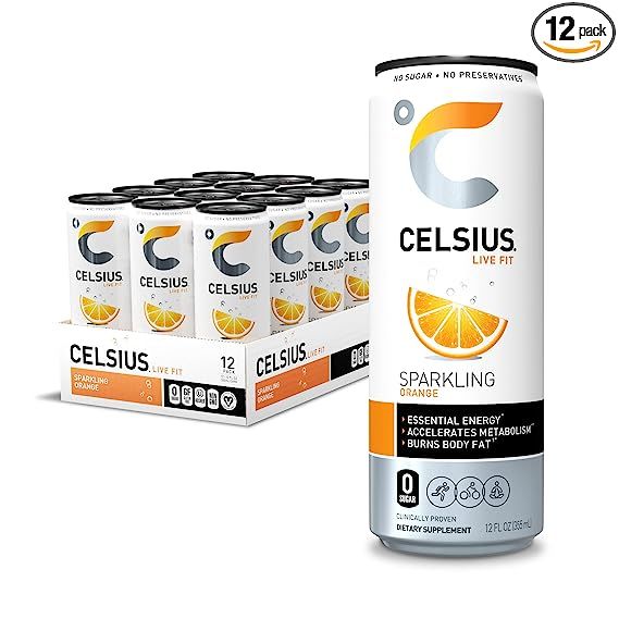 CELSIUS Essential Energy Drink 12 Fl Oz, Sparkling Orange (Pack of 12) | Amazon (US)