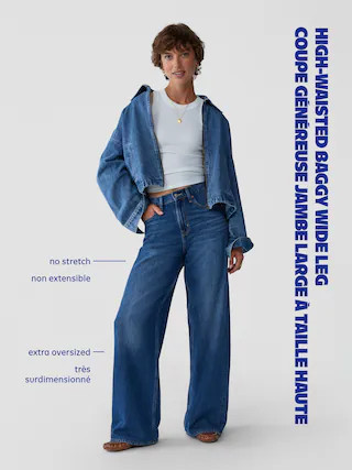 High-Waisted Baggy Wide-Leg Jeans | Old Navy (CA)