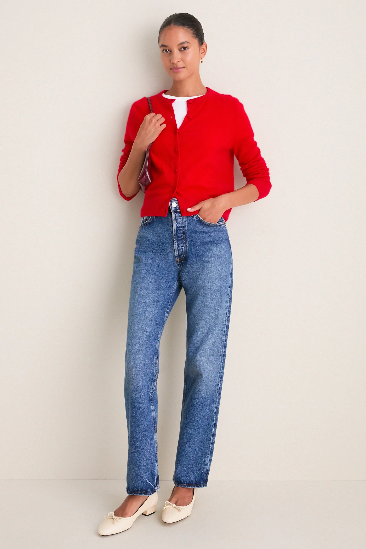 Apple Red Cashmere Riley Cardigan | Tuckernuck (US)