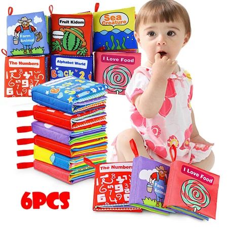 snorda 6PCS Cloth Books Baby, My First Non-Toxic Soft Clothing Book Educational Toy | Walmart (US)