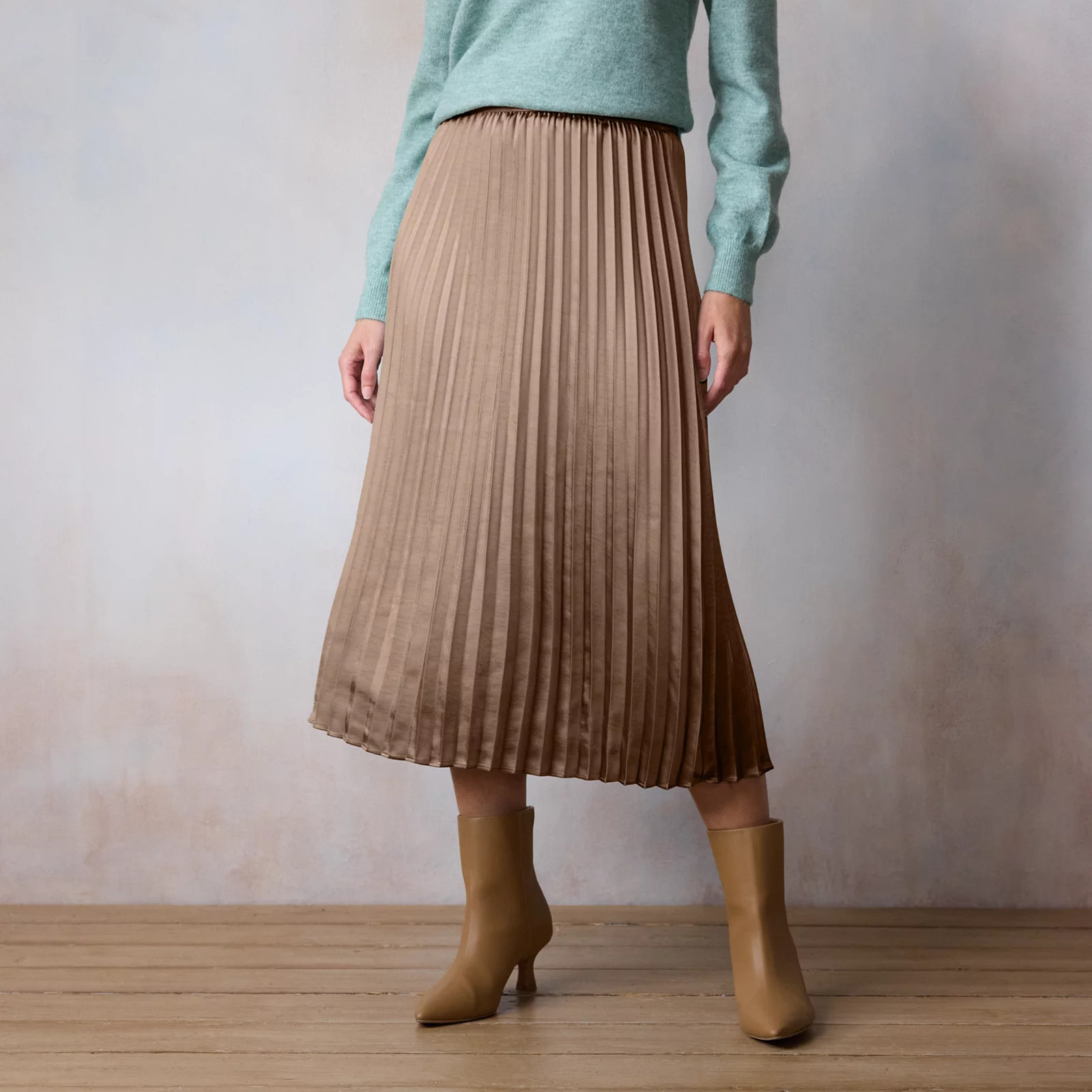 Women's LC Lauren Conrad Pleated Pull-On Midi Skirt | Kohl's