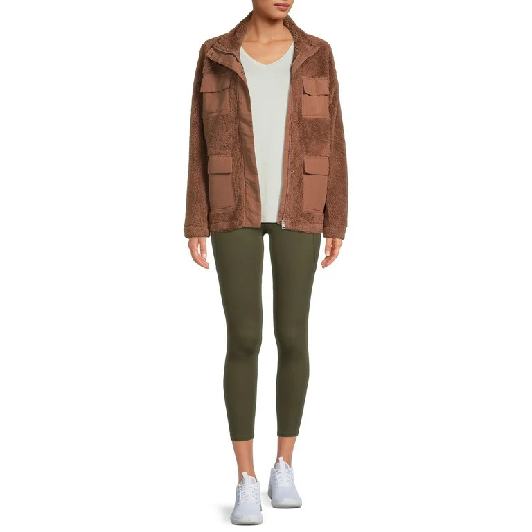 Avia Women's Faux Sherpa Utility Jacket, up to Size XXXL | Walmart (US)