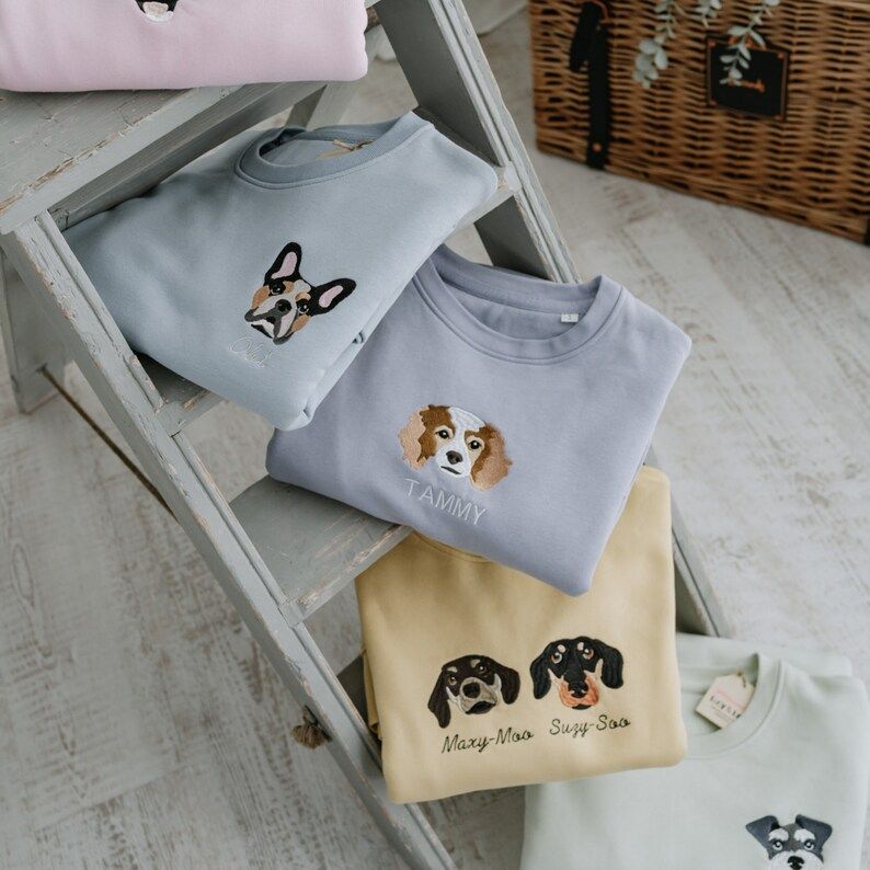 Embroidered Pet Portrait Organic Sweatshirt  Custom Pet | Etsy | Etsy (US)