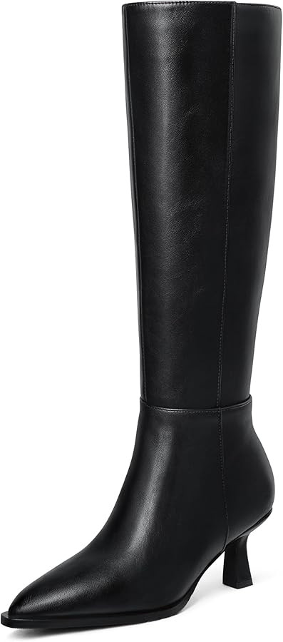 MUCCCUTE Knee High Boots for Women Tall Boots Kitten Heel Pointed Toe Slip On Comfort Fall Long B... | Amazon (US)