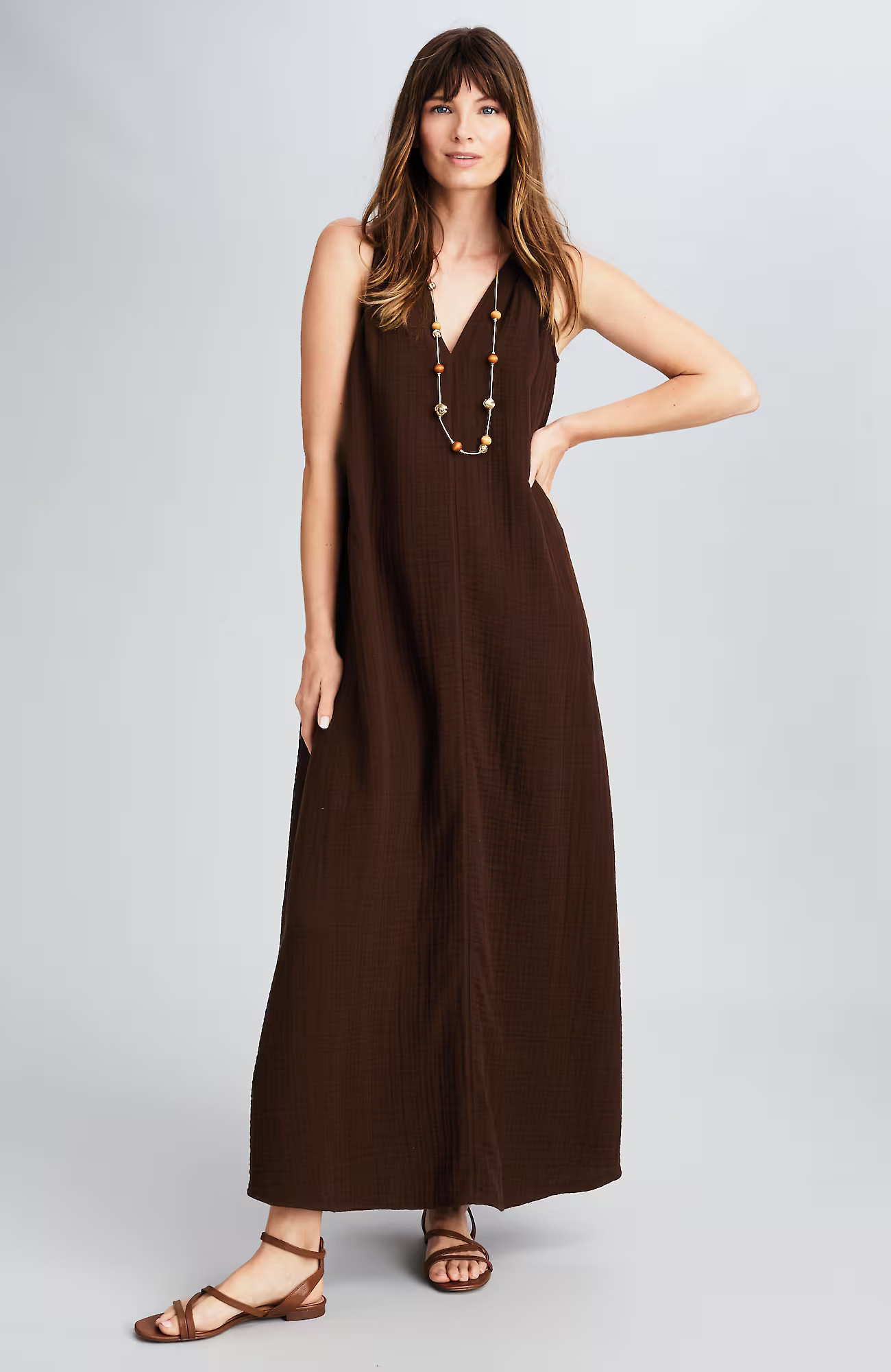 J.Jill A-Line Cotton-Gauze Maxi Dress | J. Jill