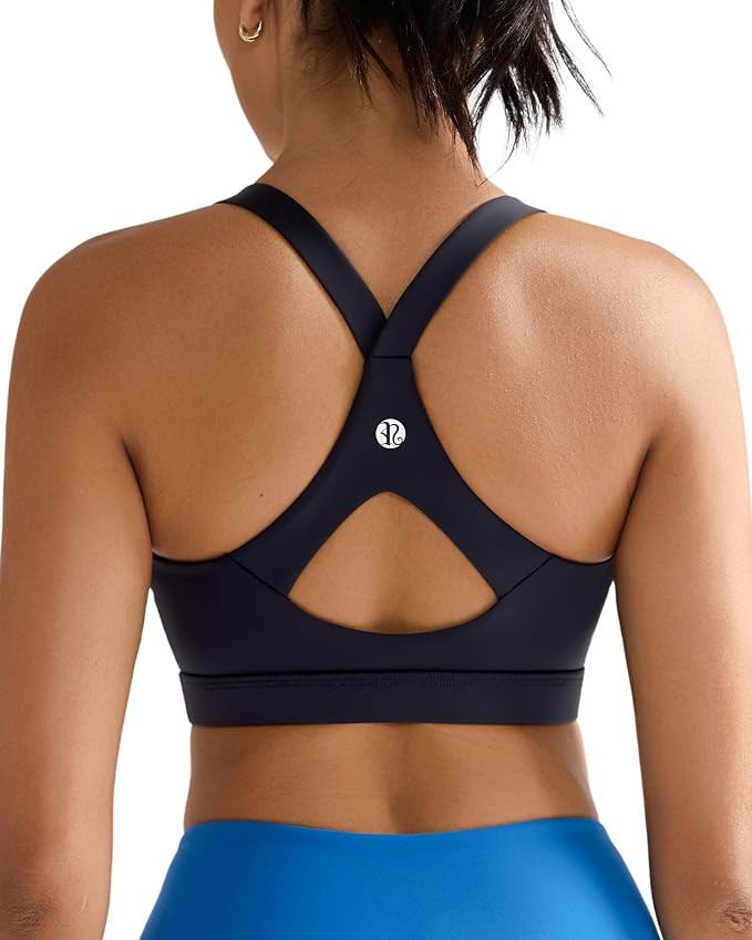 RUNNING GIRL Sports Bra for Women,Y Back Molded Cup Strappy Running High Impact Sports Bra with S... | Amazon (US)