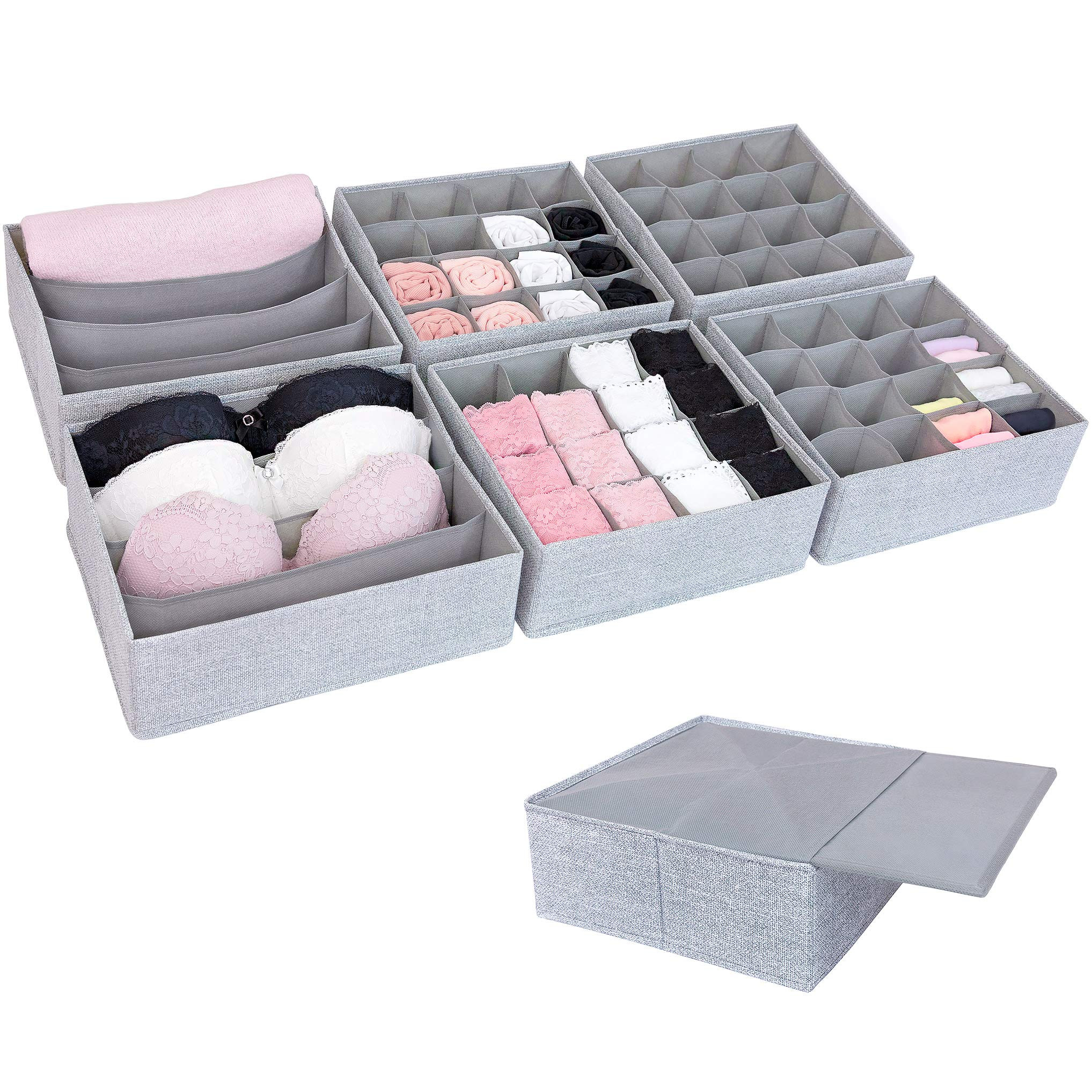 SIMPLE JOY Drawer Organisers with Stable Base, Storage System for Socks, Bras, Underwear, Suitabl... | Amazon (DE)