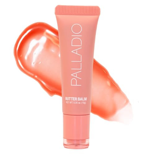 Palladio Butter Balm - Hydrating Lip Balm with Sheer Tint, Aloe, Peptides, Shea Butter, and Vegan Formulation for Instant Moisture, Shine, and Soothing Lip Care, Peaches & Cream | Amazon (US)