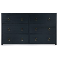 Click for more info about Allura French Country Blue Acacia Wood 6 Drawer Double Dresser