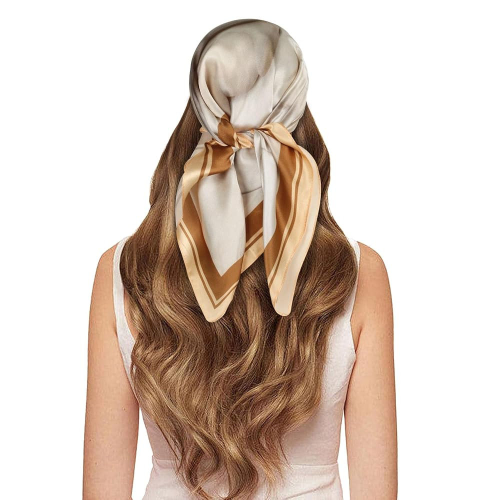 EXTREE 100% Pure Mulberry Silk Scarf Fashion Hair for Women Scarf Lightweight Square Neckerchief ... | Amazon (US)