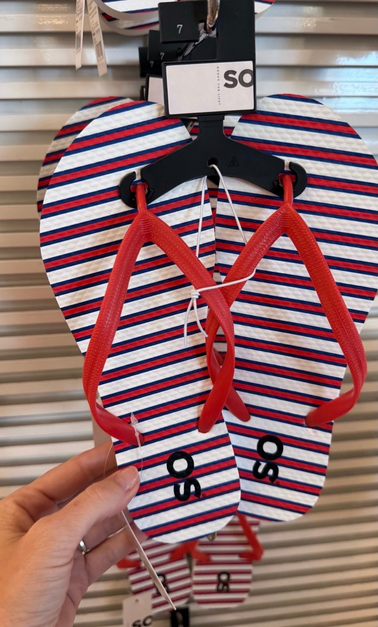 LTK Caption:

Summer sandals that actually have personality 👀 Obsessed with these SO brand flip flops from Kohl’s — the red and white stripes is giving major 4th of July energy. Lightweight, cute, and budget-friendly — perfect for the pool, the beach, or literally just running errands in the heat.

#LTKshoecrush #LTKfindsunder50 #KohlsFinds #KohlsStyle #FlipFlops #SummerSandals #GinghamStyle #RedWhiteAndBlue #4thOfJulyOutfit #SummerShoes #AffordableStyle #BeachReady #SummerVibes2026 #SOBrand

#LTKSaleAlert