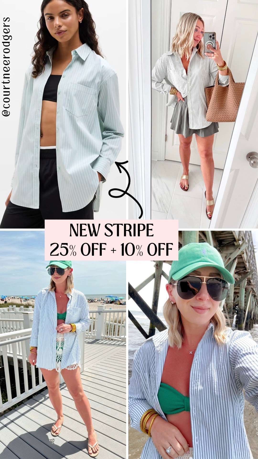 Our favorite Athleta wrinkle resistant button up is back in a new stripe and ON SALE! Runs big, I wear size XS (trust me size down one)…EXTRA 10% OFF with code: EXTRA10 

Athleta, best seller, closet staples 

#LTKgrwm #LTKSaleAlert #LTKootd