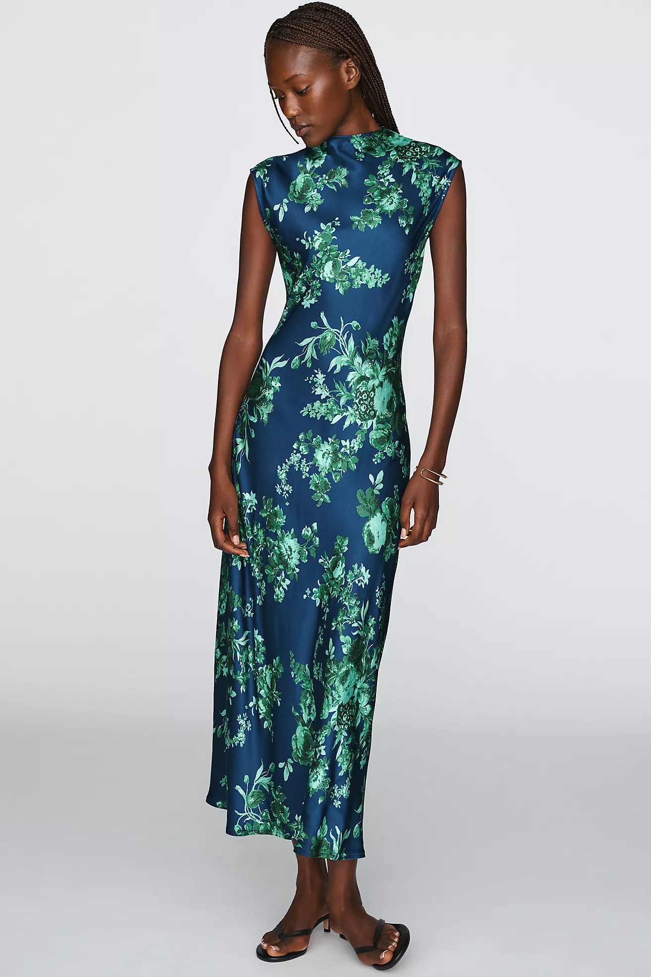 Maeve Charlette Mock-Neck Midi Slip Dress | Anthropologie (US)