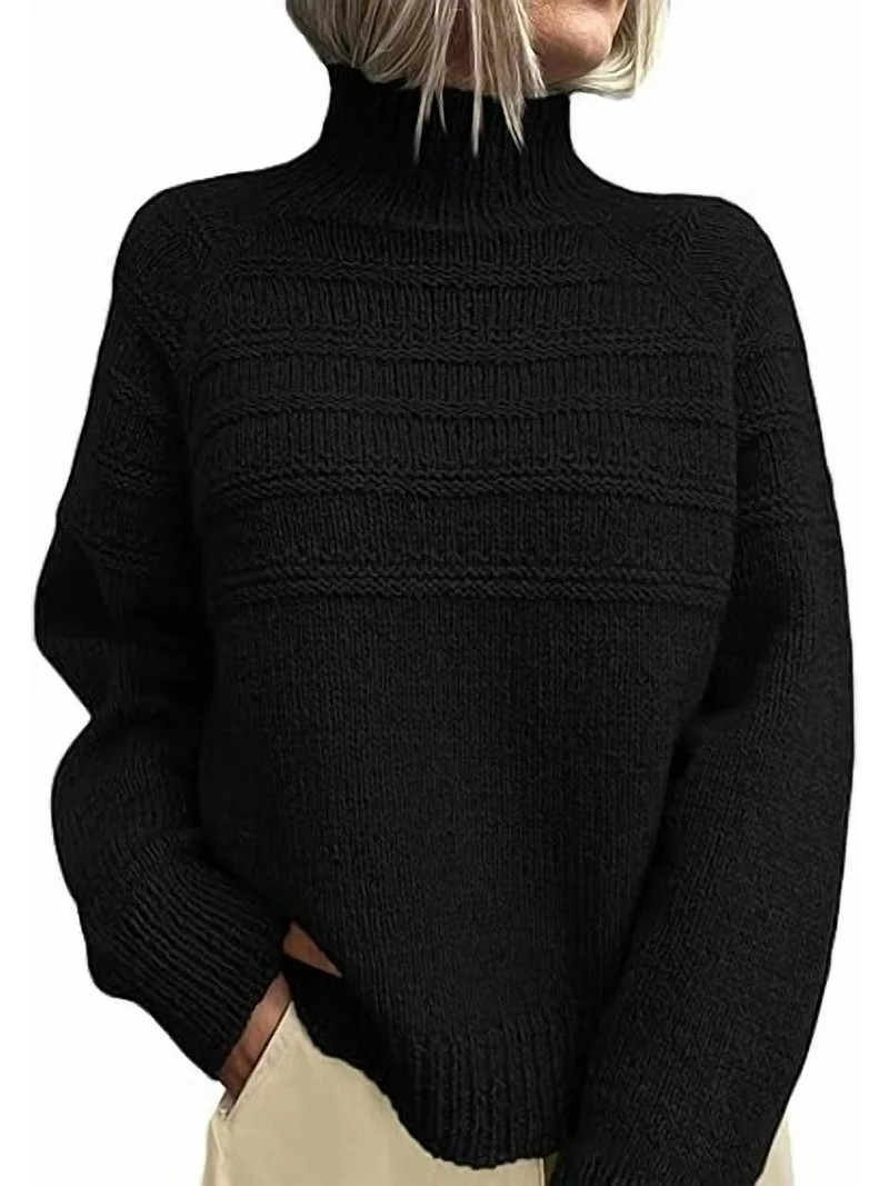 PRETTYGARDEN Women's Turtleneck Sweaters Fall Chunky Knit Pullover Long Sleeve Jumper Tops Trendy... | Walmart (US)