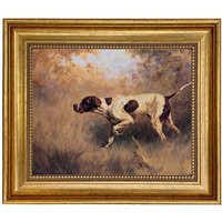 On Point English Pointer Oil Painting Print On Canvas in Antiqued Gold Frame | Etsy (US)
