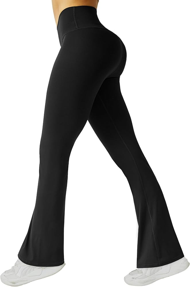 FireSwan Women's Flare Yoga Pants V Waist Flared Leggings High Waisted Bootcut Workout Pants Tumm... | Amazon (US)