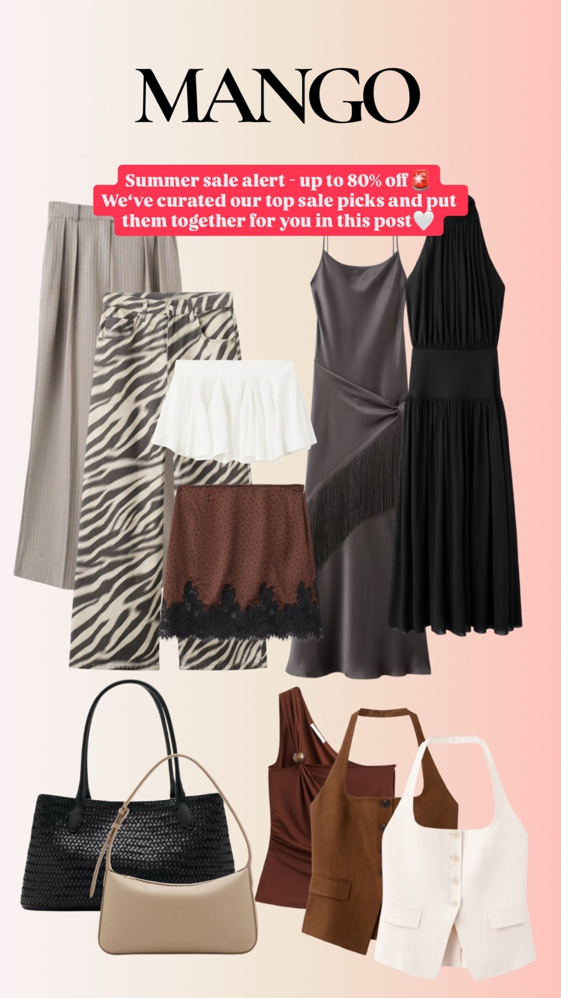 Mango Summer Sale Picks🚨 Up to 80% Off!

We’ve curated our absolute favorite sale pieces — From tailored waistcoats and pinstripe trousers to the ultimate fringed satin slip dress, these designer-level pieces are currently marked down up to 80% off!🛍️ 

Be quick and grab you favorite pieces before they sell out🙌🏼

#Mango #capsulewardrobe #summersale

#LTKtravel #LTKsale #LTKsummer
