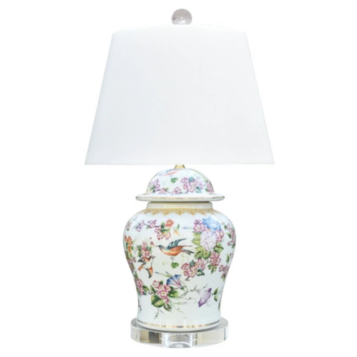 Porcelain Rose Temple Jar Vase Lamp | The Well Appointed House, LLC