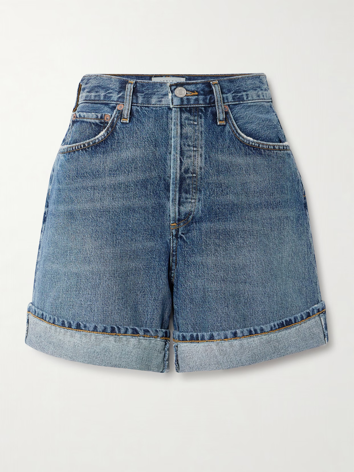 AGOLDE - Dame Denim Shorts - Dark denim | NET-A-PORTER (UK & EU)