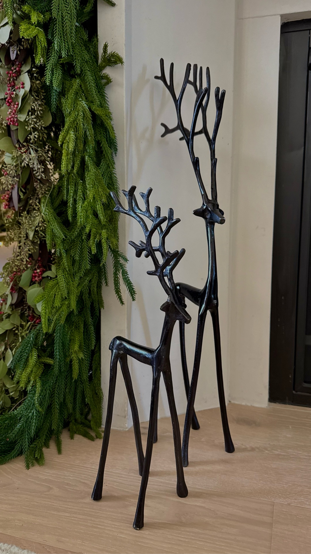 The cutest pottery barn dupe reindeers! I have them both in 28.5” and 17.5”. It shows that have a silver finish in the stock photo but they actually look black IRL! 🤍

#LTKSeasonal #LTKHoliday #LTKHome