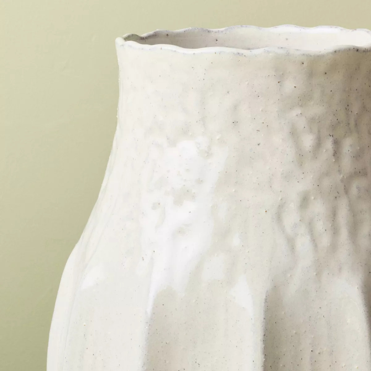 12" Pleated Ceramic Vase Sour Cream - Hearth & Hand™ with Magnolia | Target