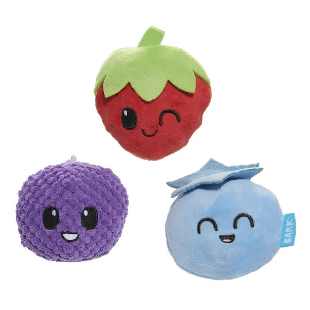 BARK Wild Berry Bunch Dog Toy Multi-Pack - Features 3 Toys with Squeakers | Walmart (US)
