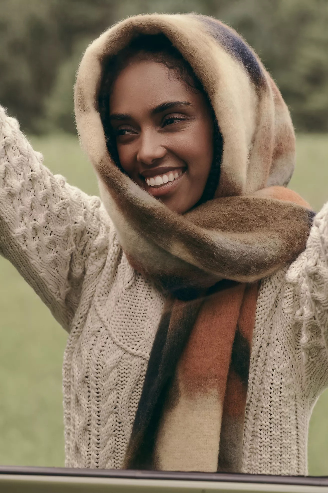 By Anthropologie Brushed Woven Scarf: Blurred Floral Edition | Anthropologie (US)