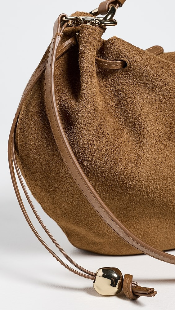 The Camren Gathered Shoulder Bag in Suede | Shopbop