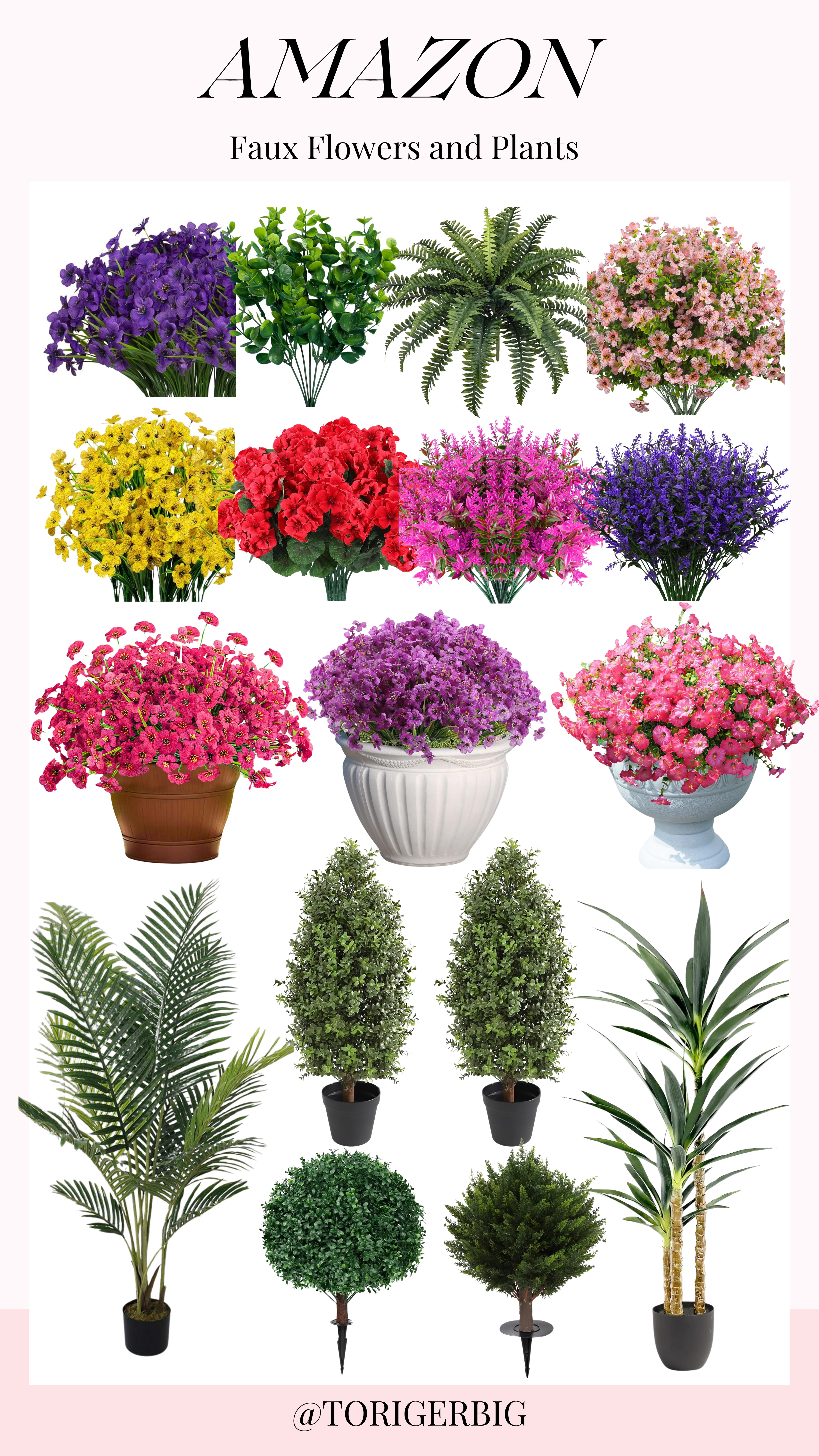 So many great faux plants for your outdoor needs. 

 #outdoordecor #fauxplants #homedecor #amazon #LTKHome #LTKSaleAlert #LTKFindsUnder50