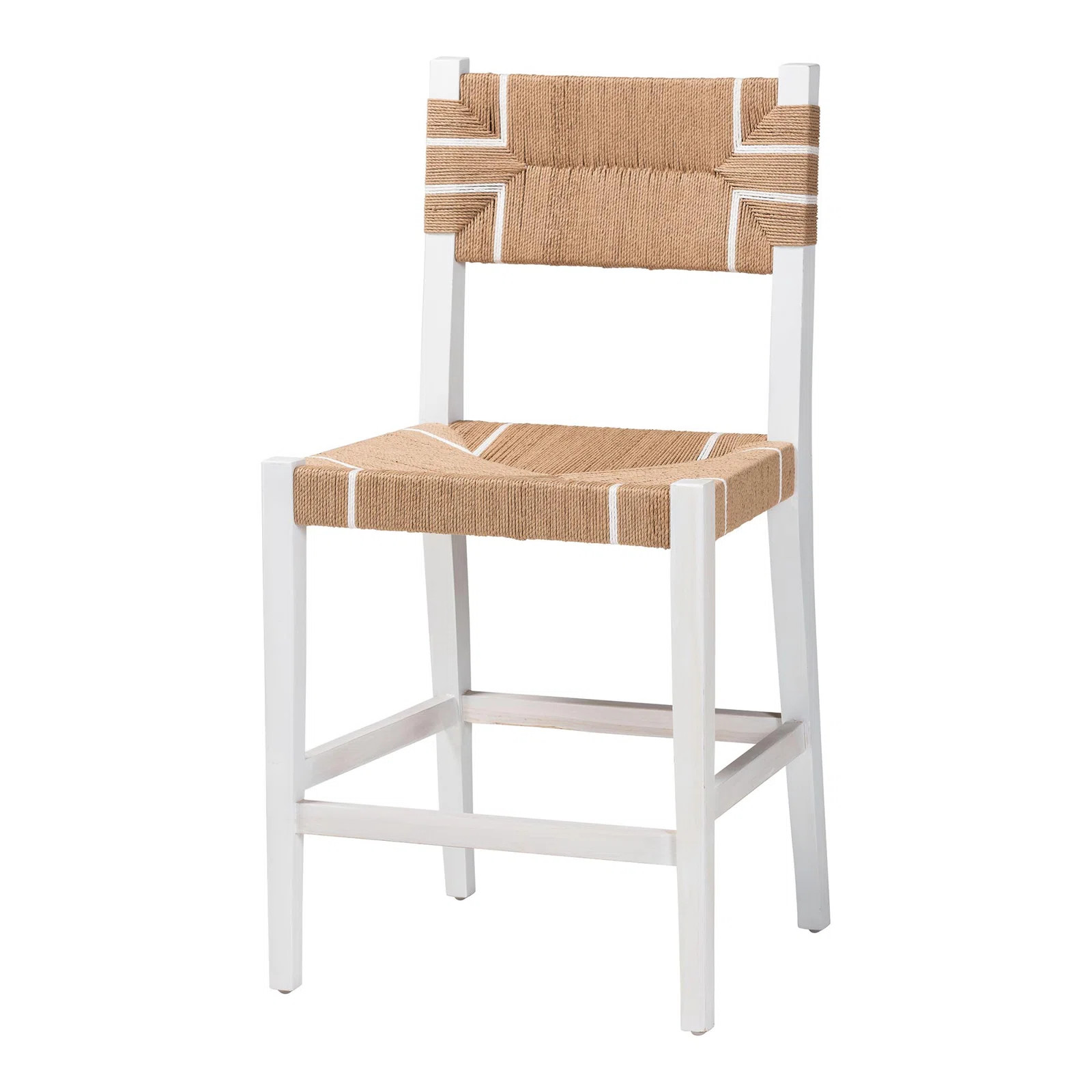 Hokku Designs Bali & Pari Talli Bohemian Paper Loom And White Mahogany Wood Counter Stool | Wayfa... | Wayfair North America