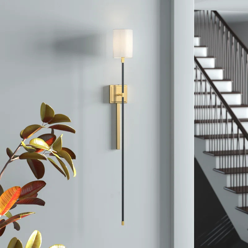 Birch Lane™ Hague 1 - Light Dimmable Black/Brass Wallchiere & Reviews | Wayfair | Wayfair North America