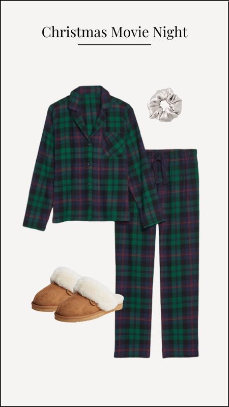 Christmas Movie Night Outfit Inspo 🍿🎬 Cozy flannel pajama set and great UGG slipper dupes! 

#LTKSeasonal #LTKHoliday #LTKfit