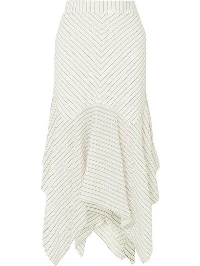 Wilkie striped silk and cotton-blend seersucker midi skirt | NET-A-PORTER (US)