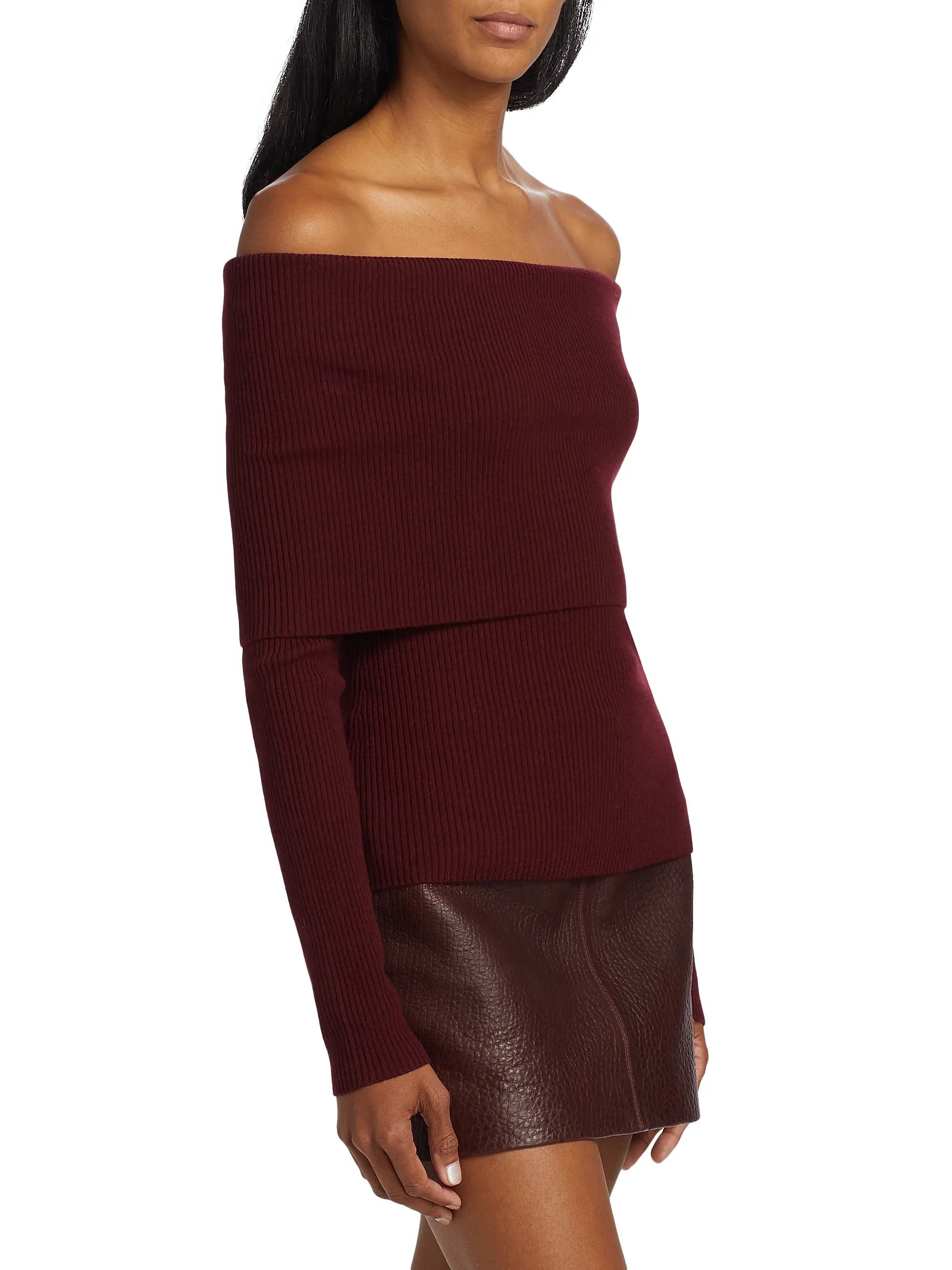 Evelyn Wool-Blend Off-The-Shoulder Sweater | Saks Fifth Avenue