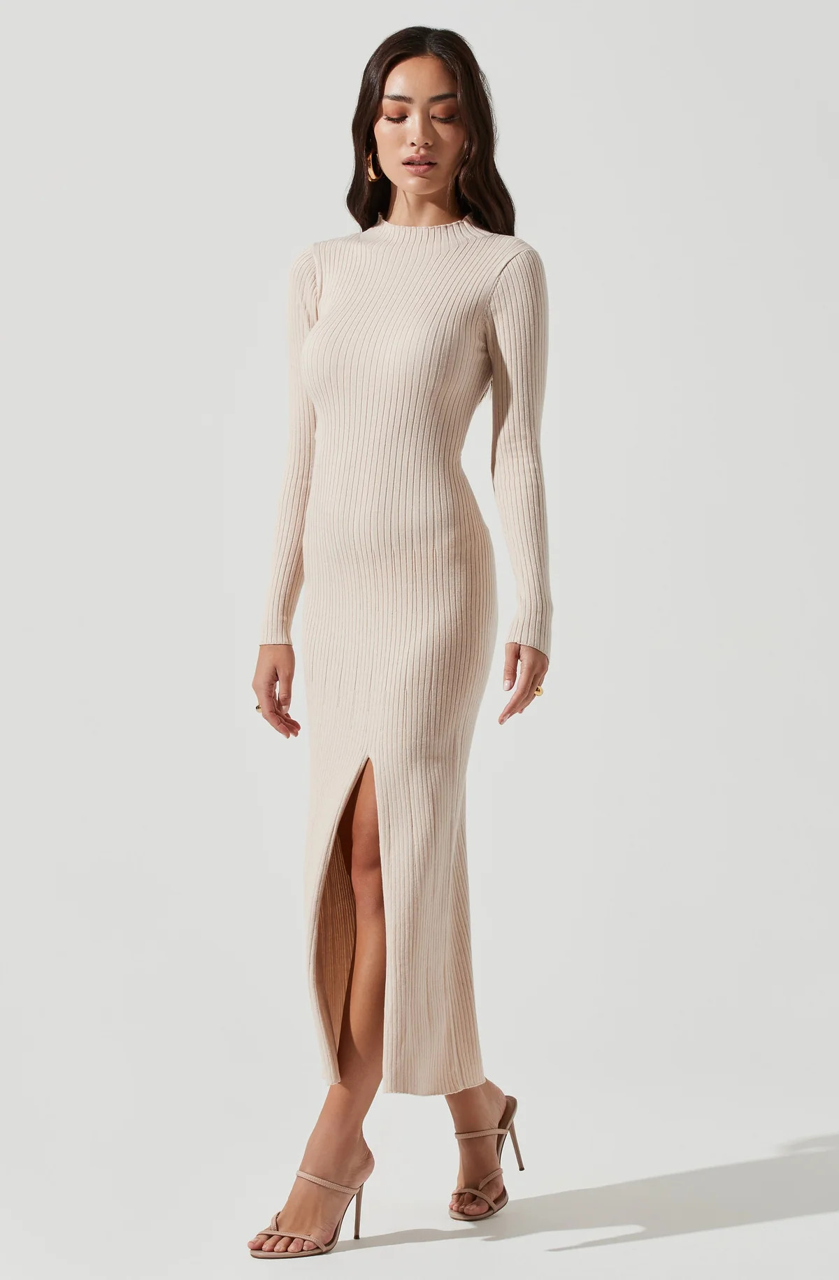 Long Sleeve Hi Slit Midi Sweater Dress | ASTR The Label (US)