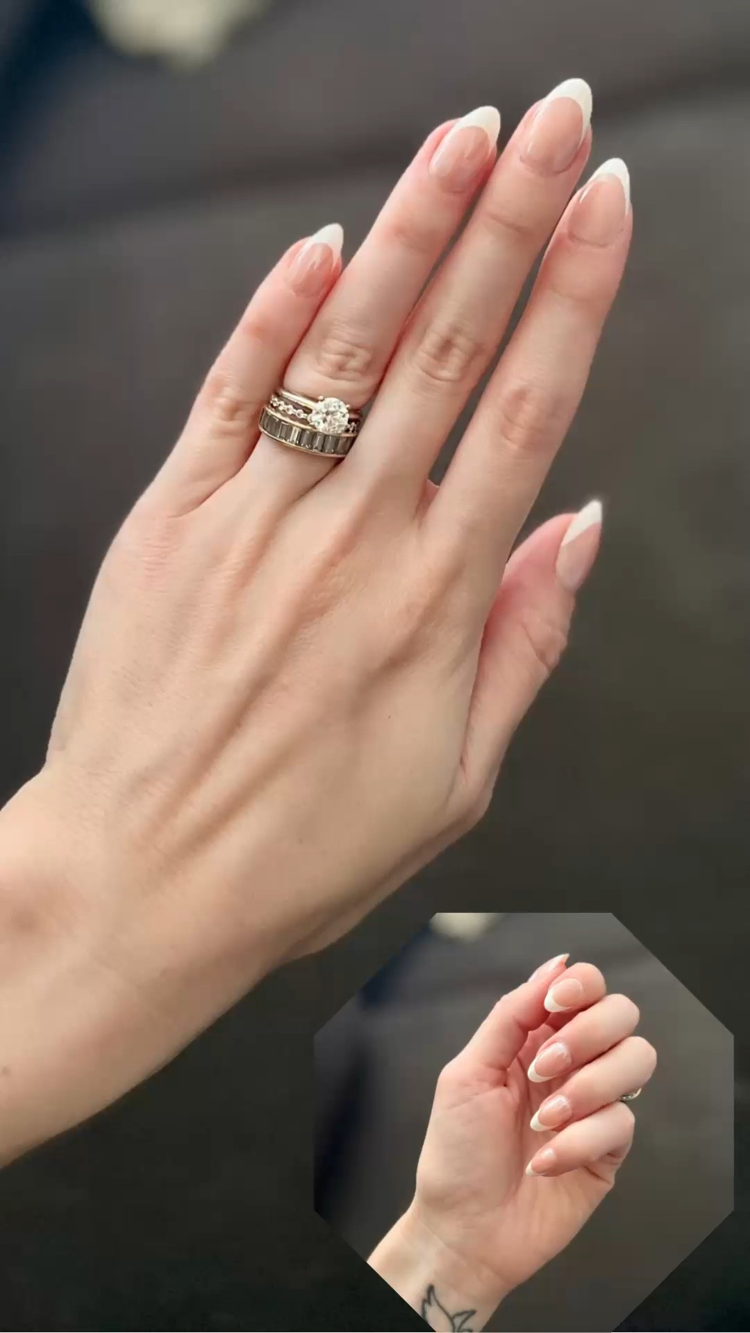 These Glamnetic “Mrs.” press-on nails are my busy mom manicure hack. 🤍 

Classic short almond French tip nails that give a salon look in minutes. 
I applied these 2 weeks ago and still have had zero pop-offs — which says a lot with two kids and constant hand washing. 

If you want an easy at-home manicure that actually lasts, these are it.

#LTKmomlife #LTKBeauty #LTKselfcare