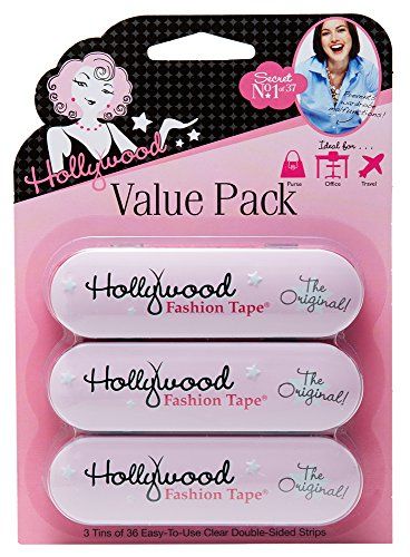 Hollywood Fashion Secrets Medical Quality Double-Stick Apparel Tape, 3 tins x 36 strips Value Pack | Amazon (US)