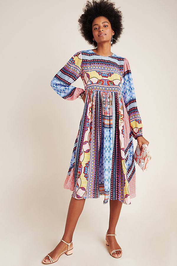 Marcelina Midi Dress By Bhanuni by Jyoti in Blue Size 14 P | Anthropologie (US)