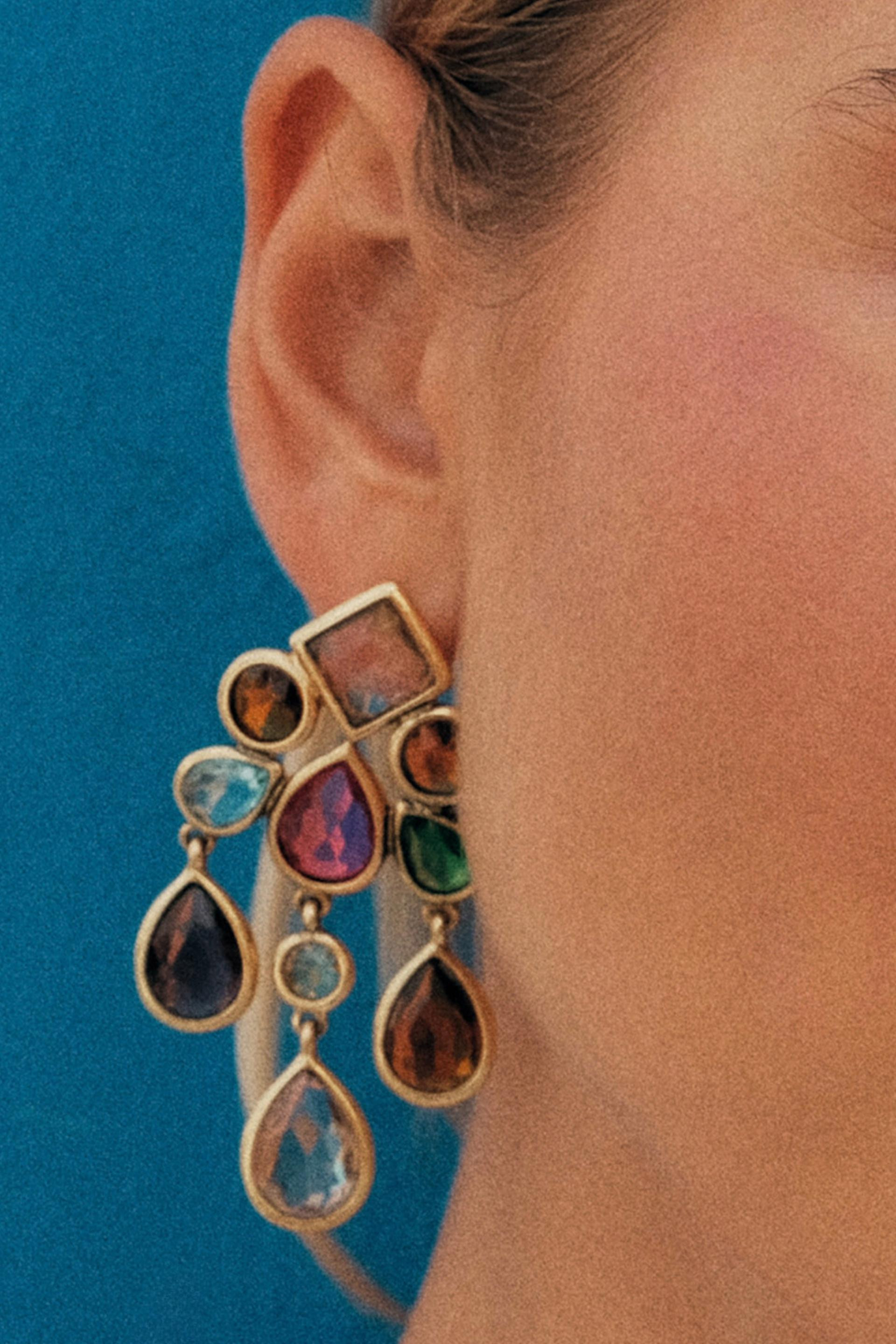 Zara - Combination Jewel Earrings - Golden - M - Woman | Zara US