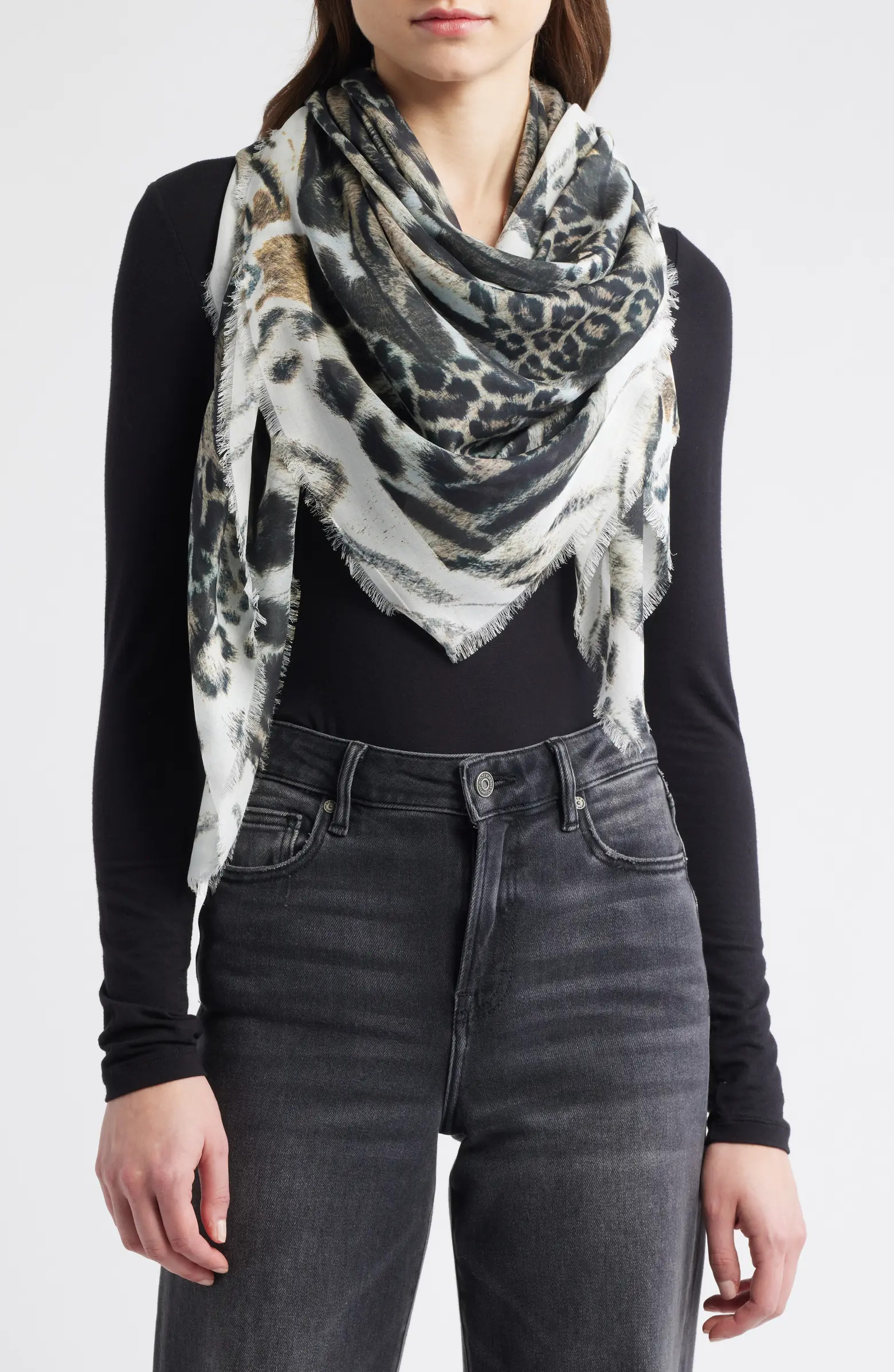 AllSaints Abstract Animal Print Scarf | Nordstrom | Nordstrom
