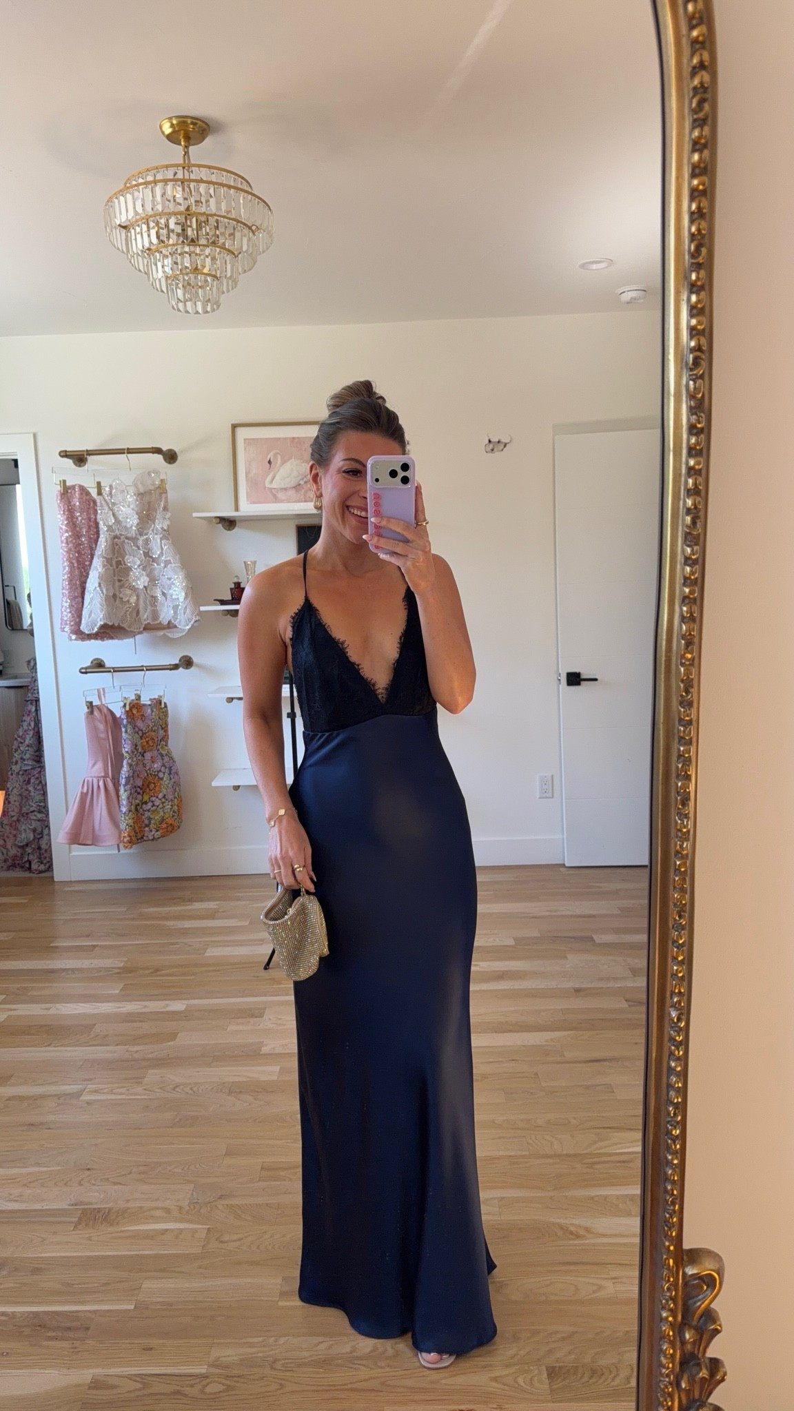 navy satin slip gown with a lace plunge bodice, adjustable spaghetti straps fall wedding guest dress for every girl 💍

I’m 5’4” & wearing my usual smalls/2

electric picks code: emerson20

fall wedding guest dresses, wedding guest dresses, cocktail dresses, semi-formal dresses, black tie wedding guest dresses, destination wedding guest dresses, garden party dresses, wedding guest outfit ideas, fall dresses, autumn dress

#LTKWedding #LTKSeasonal #LTKootd
