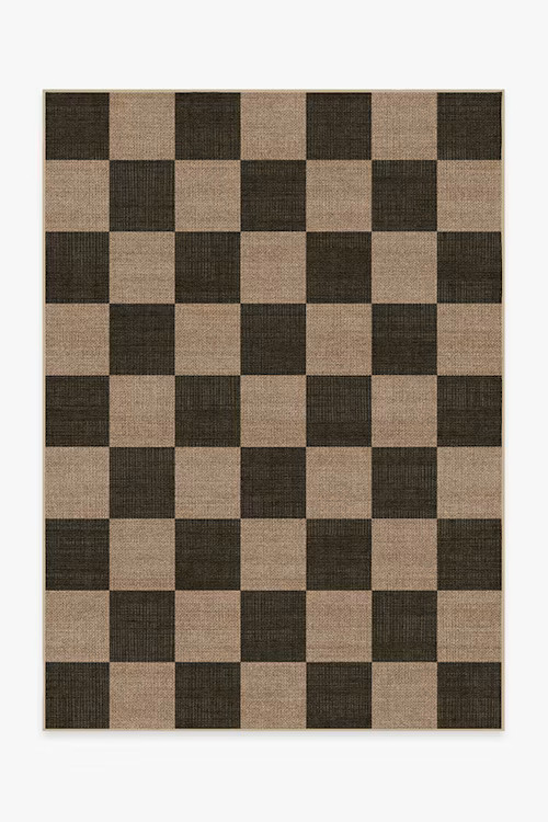 Checkerboard Soft Black Re-Jute Rug | Ruggable