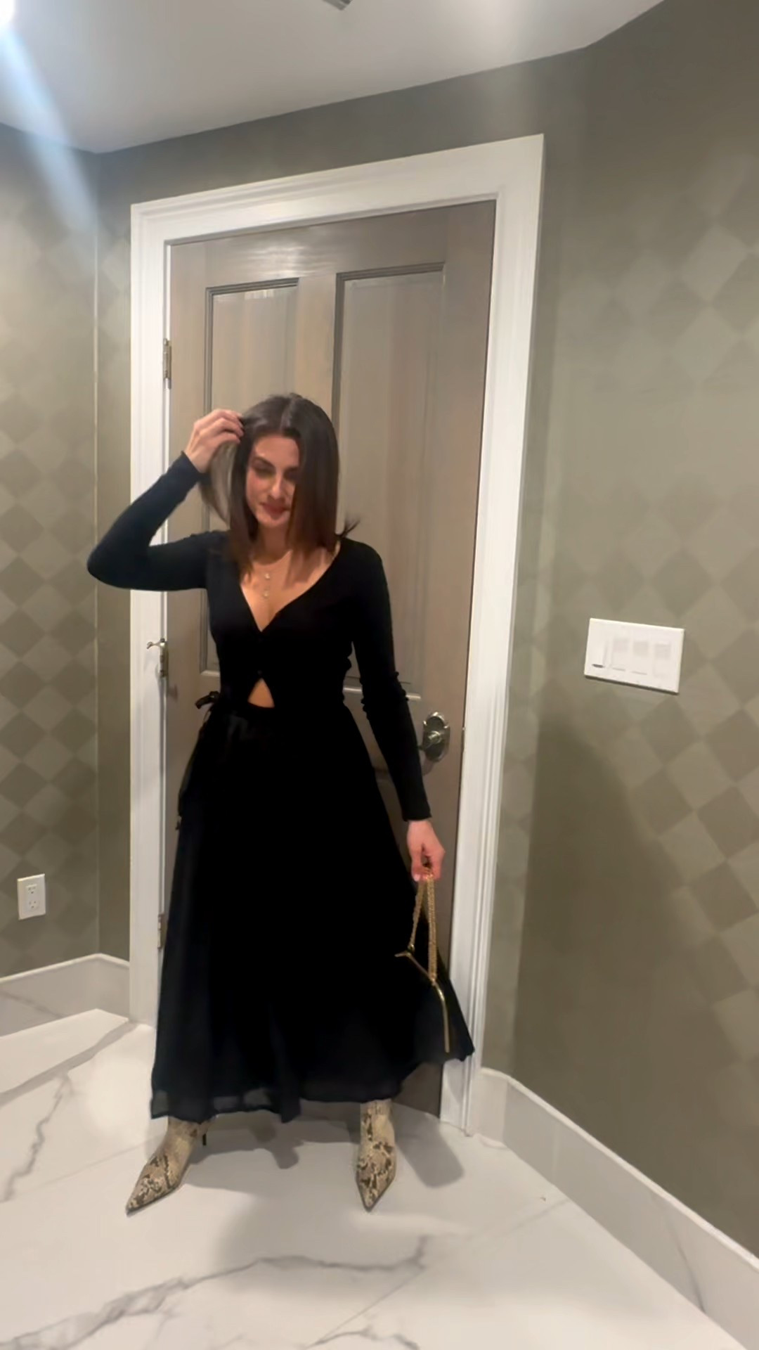 All black for Saturday night dinner 