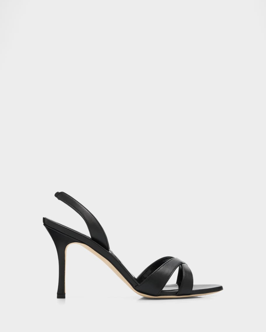 90mm Callasi Leather Slingback Sandals | Neiman Marcus