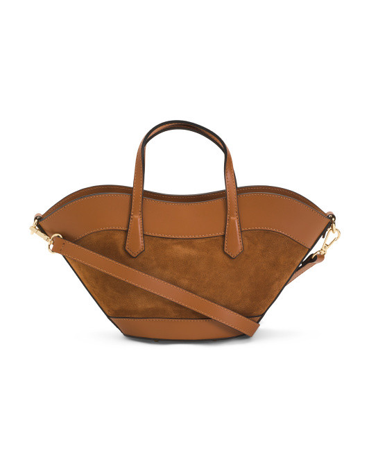 Made In Italy Leather Small Tulip Tote | TJ Maxx