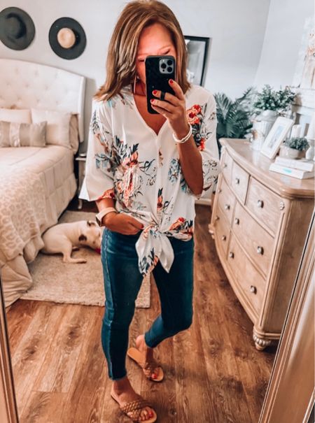 Spring blouse from Amazon is a Best Seller with ankle jeans. More colors available fits tts

Amazon outfits, amazon blouses, jeans, sandals, bracelet, express jeans, spring outfit #LTKunder50 

#LTKstyletip #LTKsalealert #LTKfindsunder50