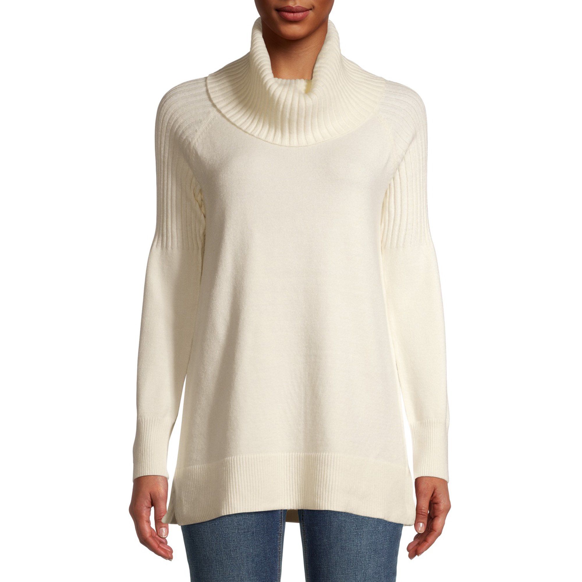 Time and Tru Women's Cowl Neck Tunic Sweater | Walmart (US)