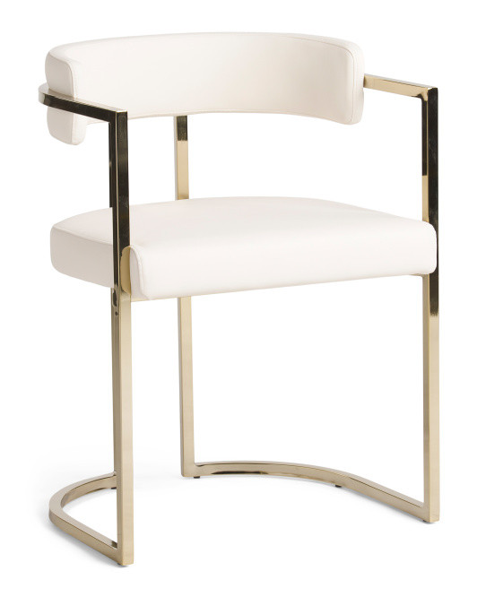 Rounded Faux Leather Dining Chair | TJ Maxx